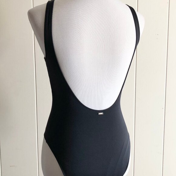 PINK Victoria's Secret Black Lace Up Swimsuit Maillot Size S - Picture 4 of 8